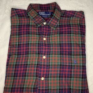 Polo Ralph Lauren Cotton Long Sleeve Button Down Elliot plaid large country 92